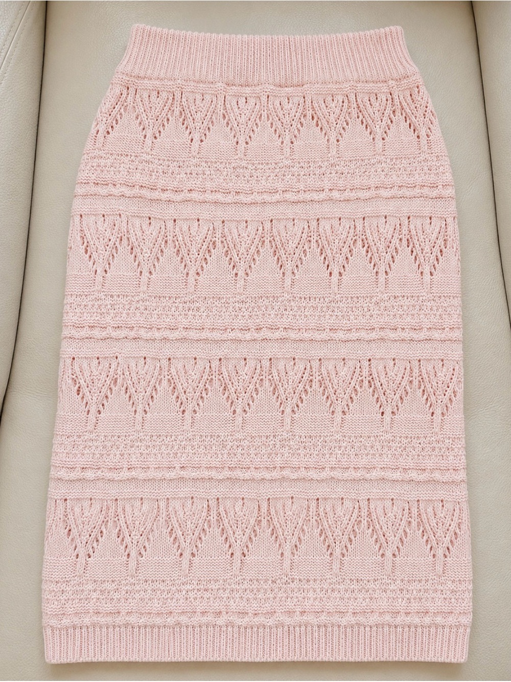 Lucy Paris Light Blush Knit Pencil Skirt